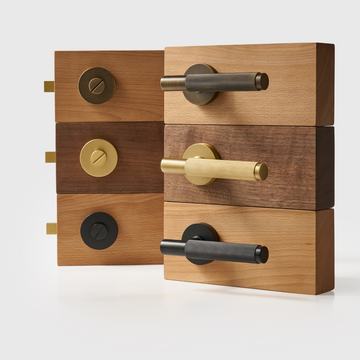 MARBELLA / Knurled Brass Lever Handle & Lock Set
