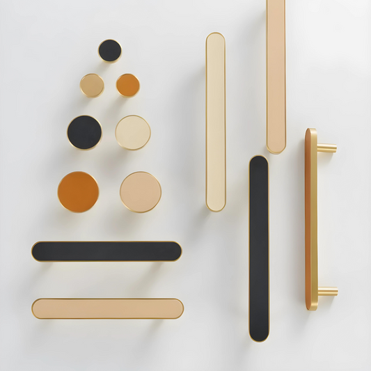 MILA / Solid Brass & Leather Knobs