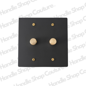 KLAS / Brass Rotary Dimmer Switch (2-Gang)
