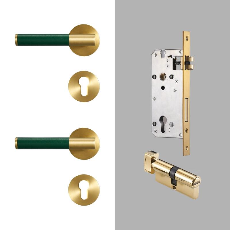 AMINTA / SOLID BRASS & LEATHER / DOOR HANDLES - Handle Shop Couture