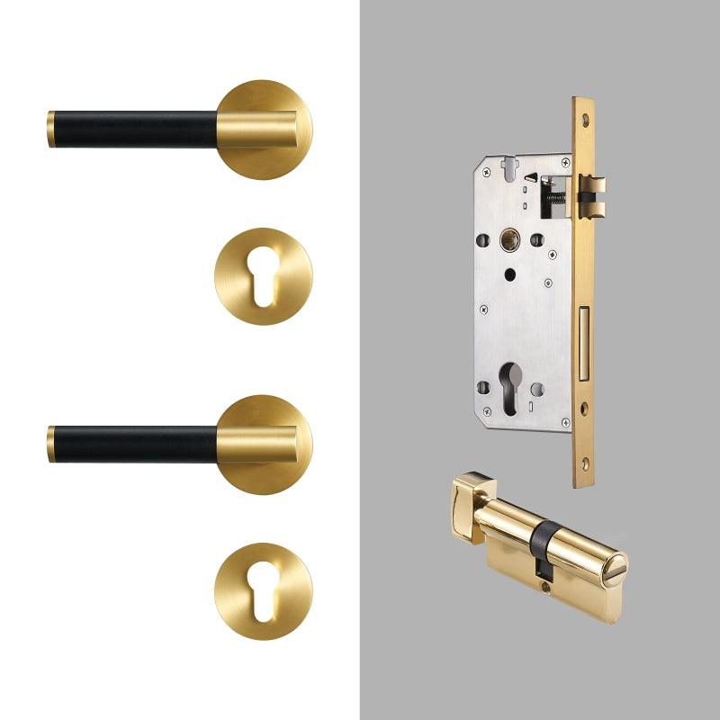 AMINTA / SOLID BRASS & LEATHER / DOOR HANDLES - Handle Shop Couture