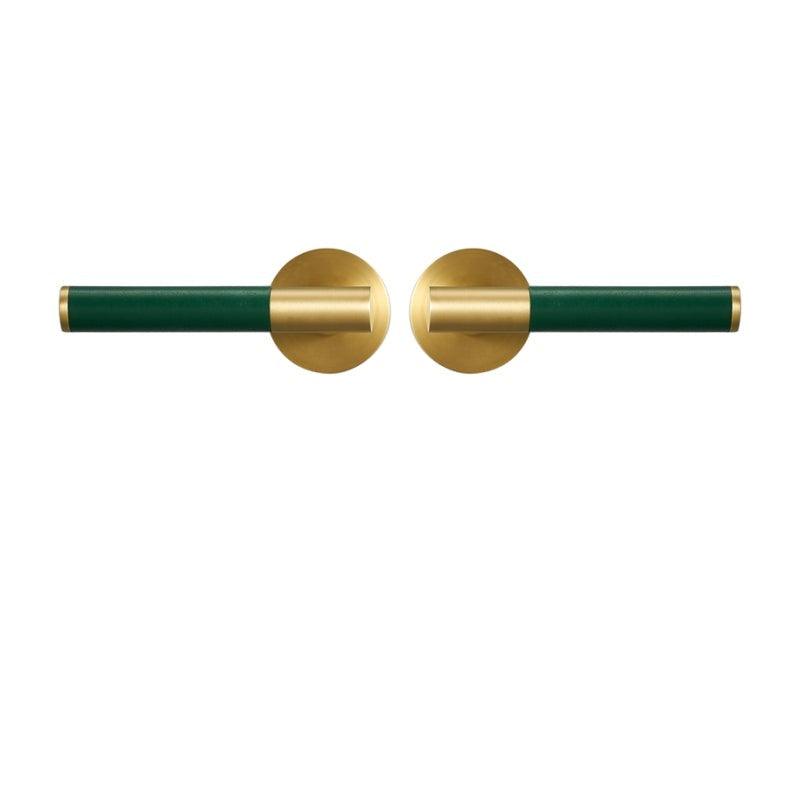 AMINTA / SOLID BRASS & LEATHER / DOOR HANDLES - Handle Shop Couture