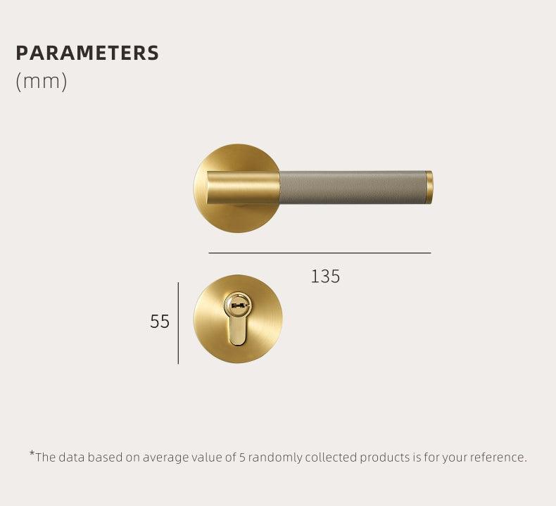 AMINTA / SOLID BRASS & LEATHER / DOOR HANDLES - Handle Shop Couture
