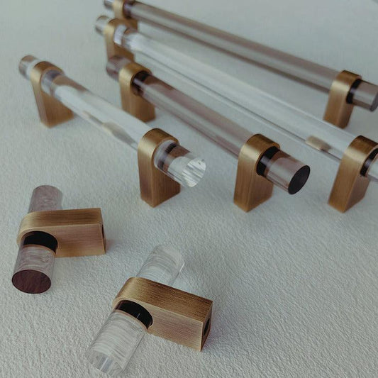 ELM / ACRYLIC & BRASS HANDLES - Handle Shop Couture