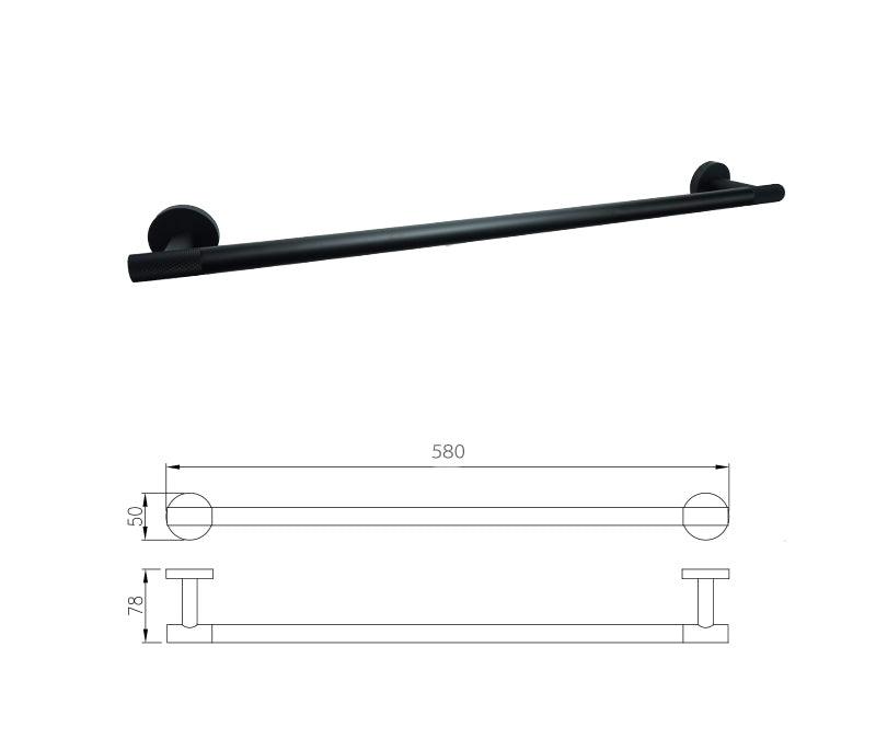 KOS / BATHROOM HARDWARE SET / KNURLED / MATTE BLACK - Handle Shop Couture