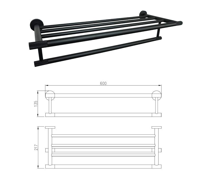 KOS / BATHROOM HARDWARE SET / KNURLED / MATTE BLACK - Handle Shop Couture