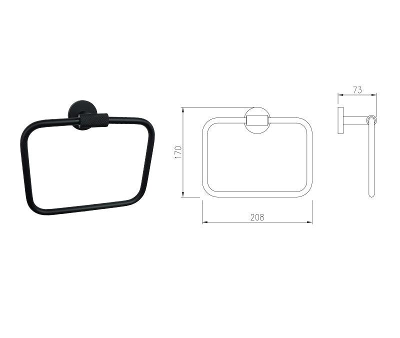 KOS / BATHROOM HARDWARE SET / KNURLED / MATTE BLACK - Handle Shop Couture