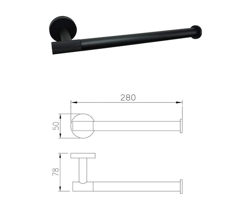 KOS / BATHROOM HARDWARE SET / KNURLED / MATTE BLACK - Handle Shop Couture