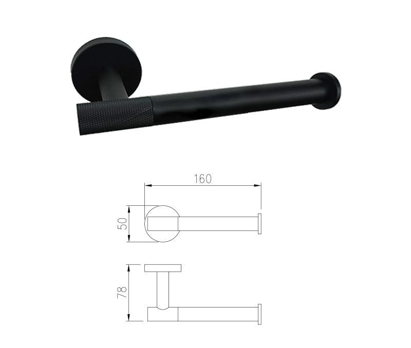 KOS / BATHROOM HARDWARE SET / KNURLED / MATTE BLACK - Handle Shop Couture