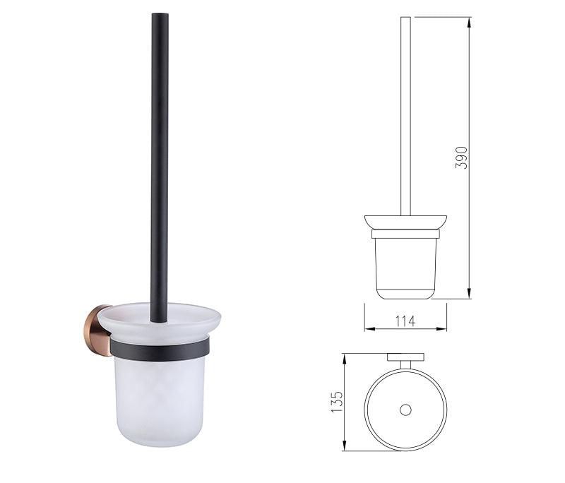 KOS / BATHROOM HARDWARE SET / KNURLED / ROSE GOLD & MATTE BLACK - Handle Shop Couture