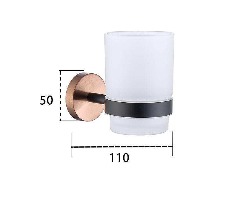 KOS / BATHROOM HARDWARE SET / KNURLED / ROSE GOLD & MATTE BLACK - Handle Shop Couture