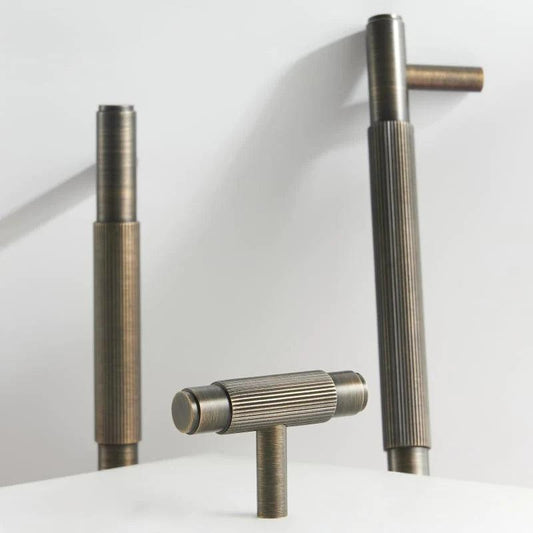 MARBELLA / SOLID BRASS KNURLED T-BAR - Handle Shop Couture