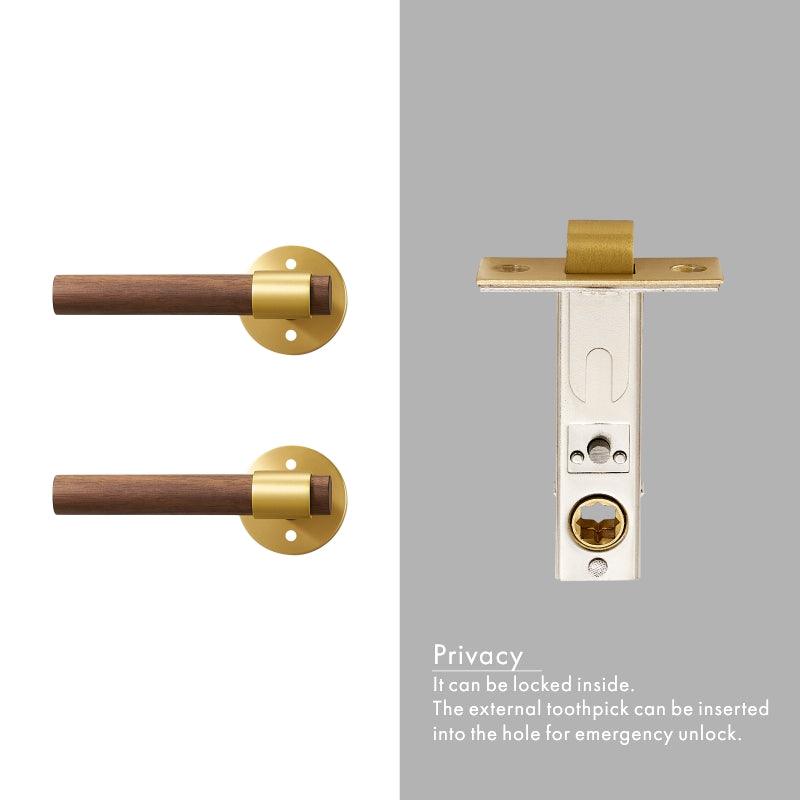 MENELAOS / SOLID BRASS & WALNUT WOOD / DOOR HANDLES - Handle Shop Couture