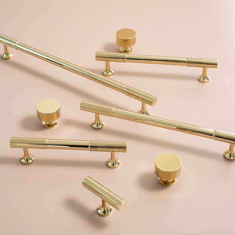 SIMI SOLID BRASS HANDLES / LINEAR KNURL - Handle Shop Couture