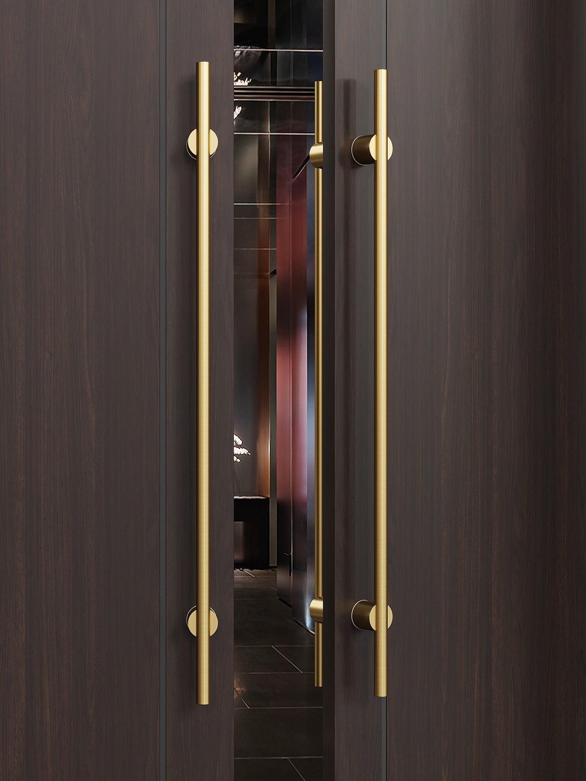 satin gold entrance door handle