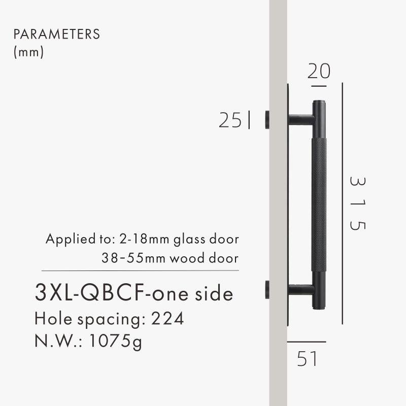 XANDRA / DOUBLE-SIDED PULL & BACKPLATE / KNURLED BRASS - Handle Shop Couture