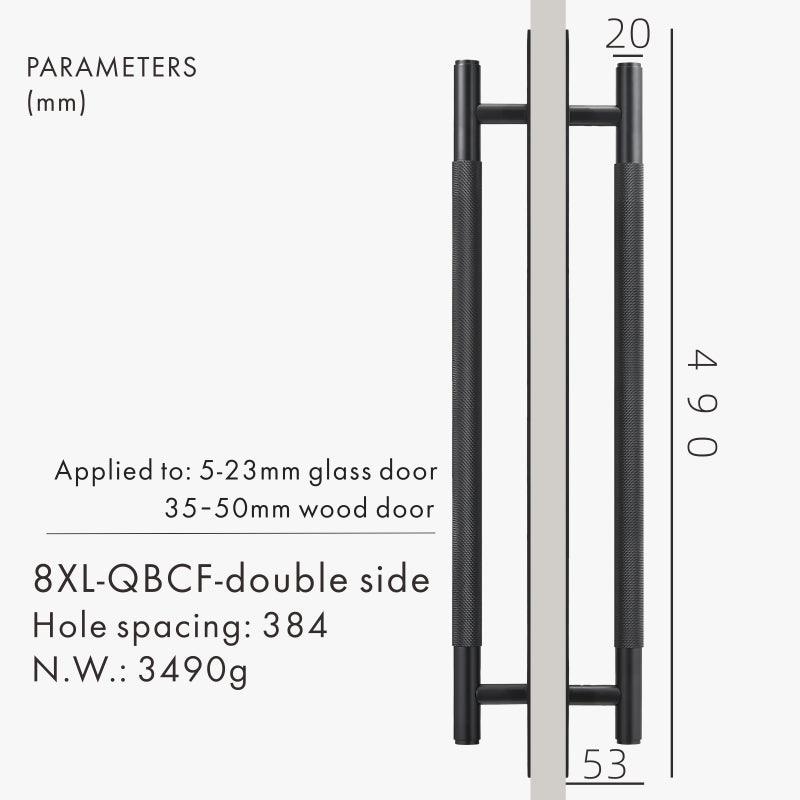 XANDRA / DOUBLE-SIDED PULL & BACKPLATE / KNURLED BRASS - Handle Shop Couture