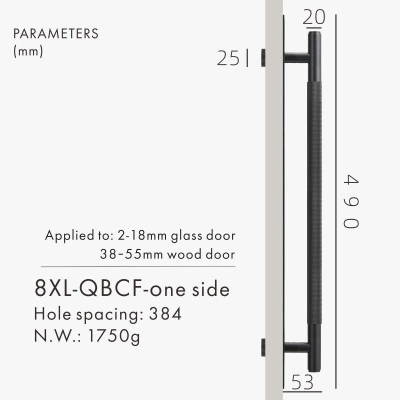 XANDRA / DOUBLE-SIDED PULL & BACKPLATE / KNURLED BRASS - Handle Shop Couture