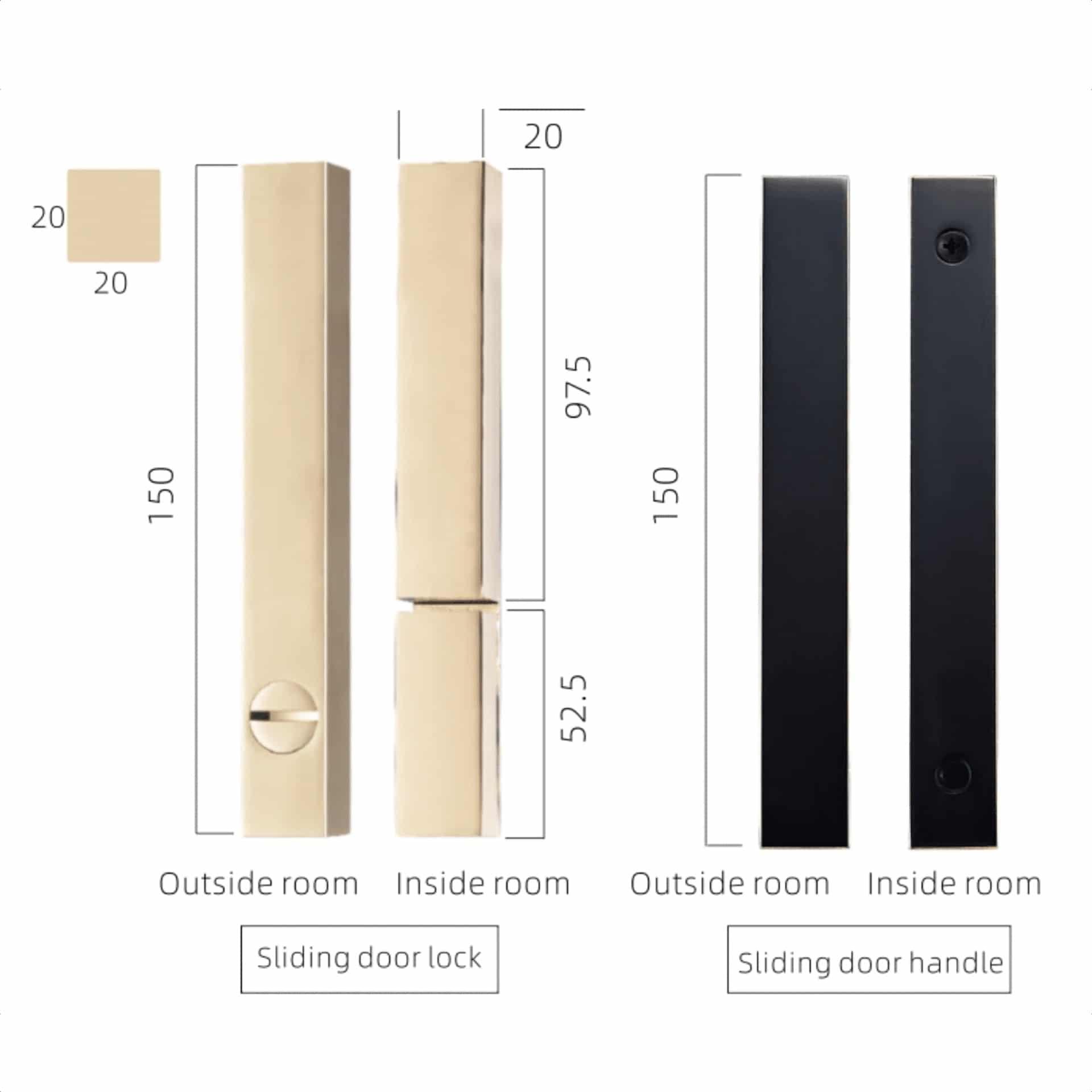 AMMOS / SLIDING DOOR HANDLE & LOCK SET - Handle Shop Couture