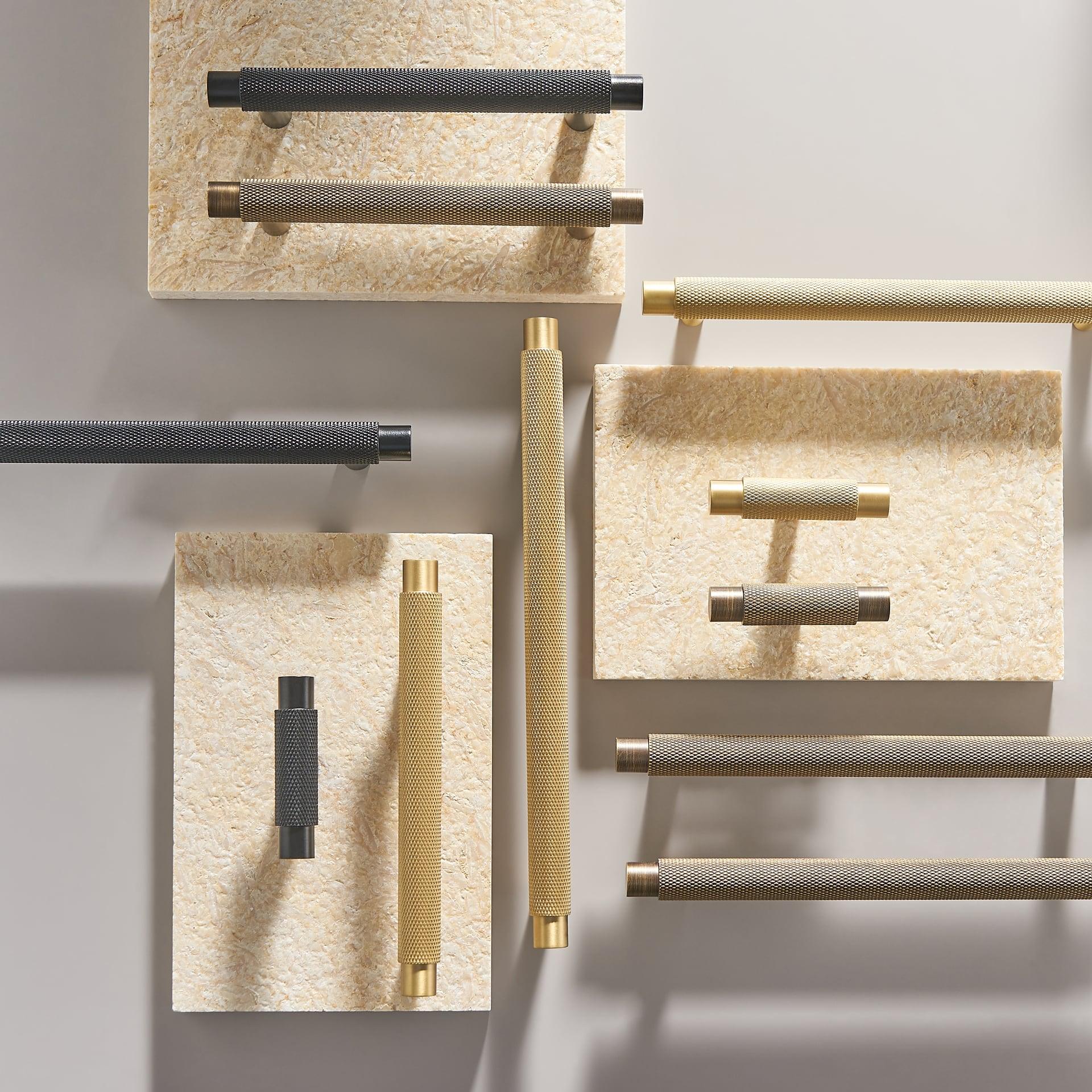 BURGAS / SOLID BRASS HANDLES / KNURLED - Handle Shop Couture