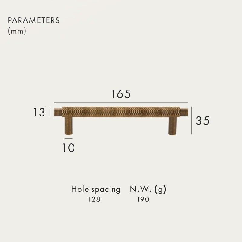 BURGAS / SOLID BRASS HANDLES / KNURLED - Handle Shop Couture