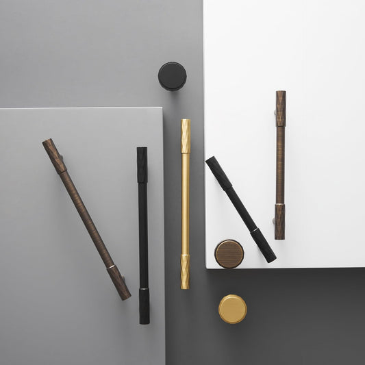 DIAMANTE / SOLID BRASS HANDLES / DIAMOND KNURL - Handle Shop Couture