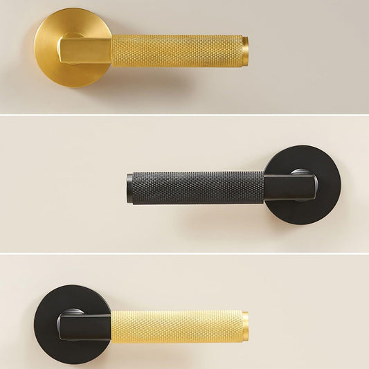 FRANCO / KNURLED BRASS / DOOR HANDLES - Handle Shop Couture