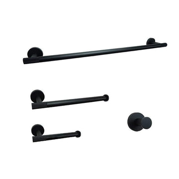 KOS / BATHROOM HARDWARE SET / KNURLED / MATTE BLACK - Handle Shop Couture