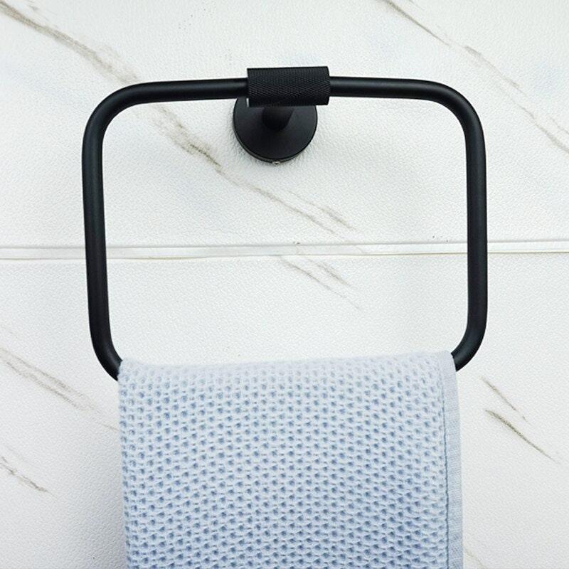 KOS / BATHROOM HARDWARE SET / KNURLED / MATTE BLACK - Handle Shop Couture