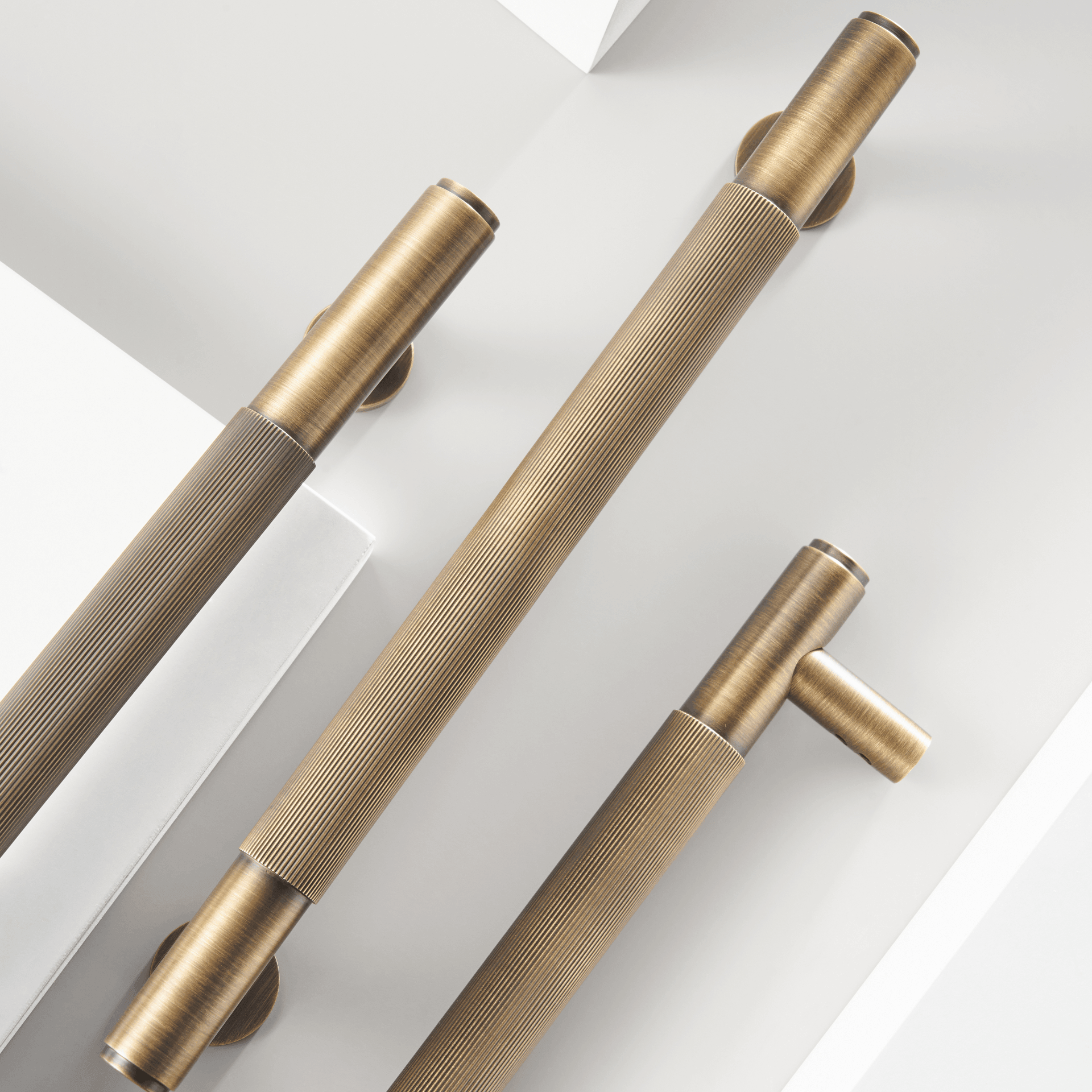 MARBELLA / Double-Sided Solid Brass Knurled Door Pull - Handle Shop Couture