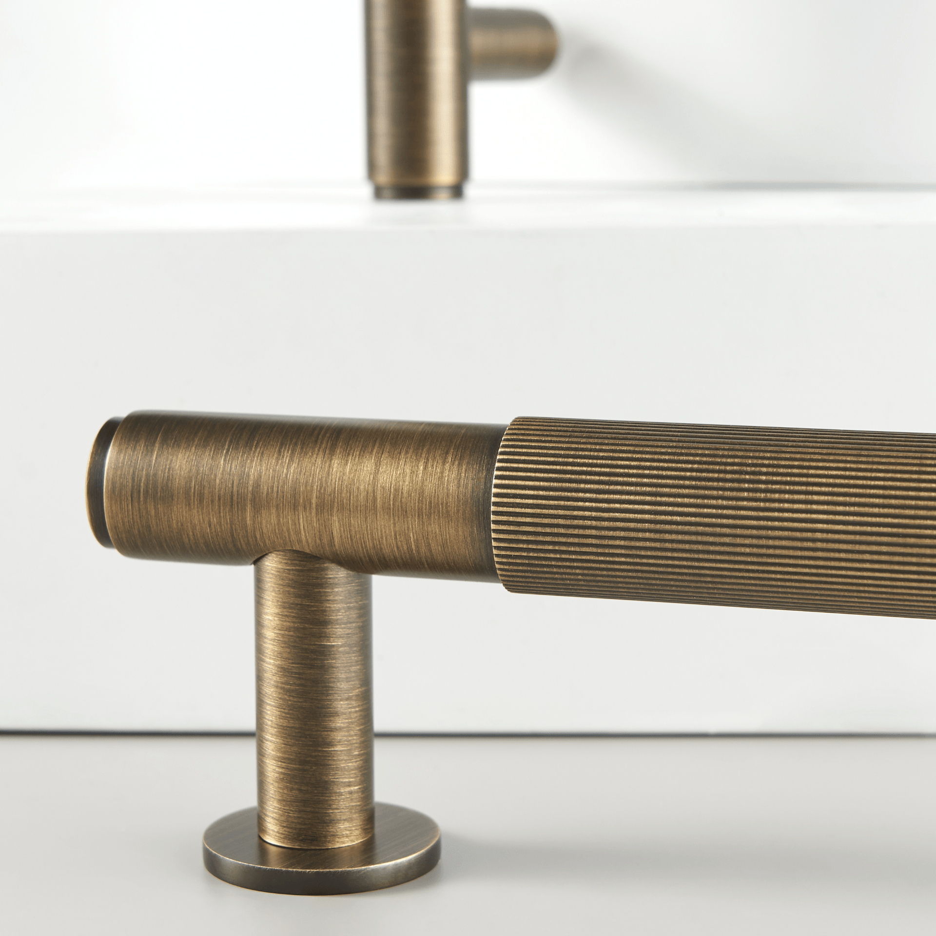 MARBELLA / Double-Sided Solid Brass Knurled Door Pull - Handle Shop Couture