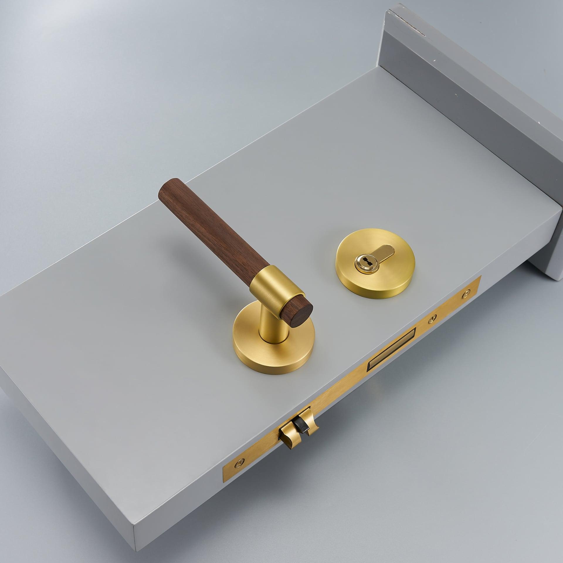MENELAOS / SOLID BRASS & WALNUT WOOD / DOOR HANDLES - Handle Shop Couture