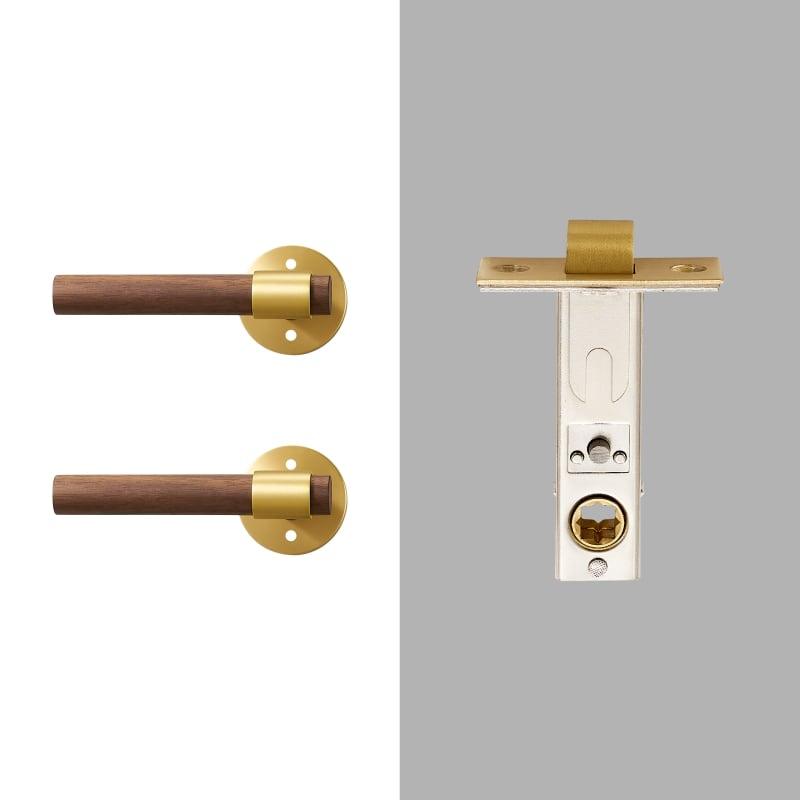 MENELAOS / SOLID BRASS & WALNUT WOOD / DOOR HANDLES - Handle Shop Couture