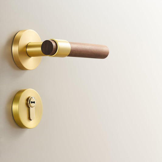 MENELAOS / SOLID BRASS & WALNUT WOOD / DOOR HANDLES - Handle Shop Couture