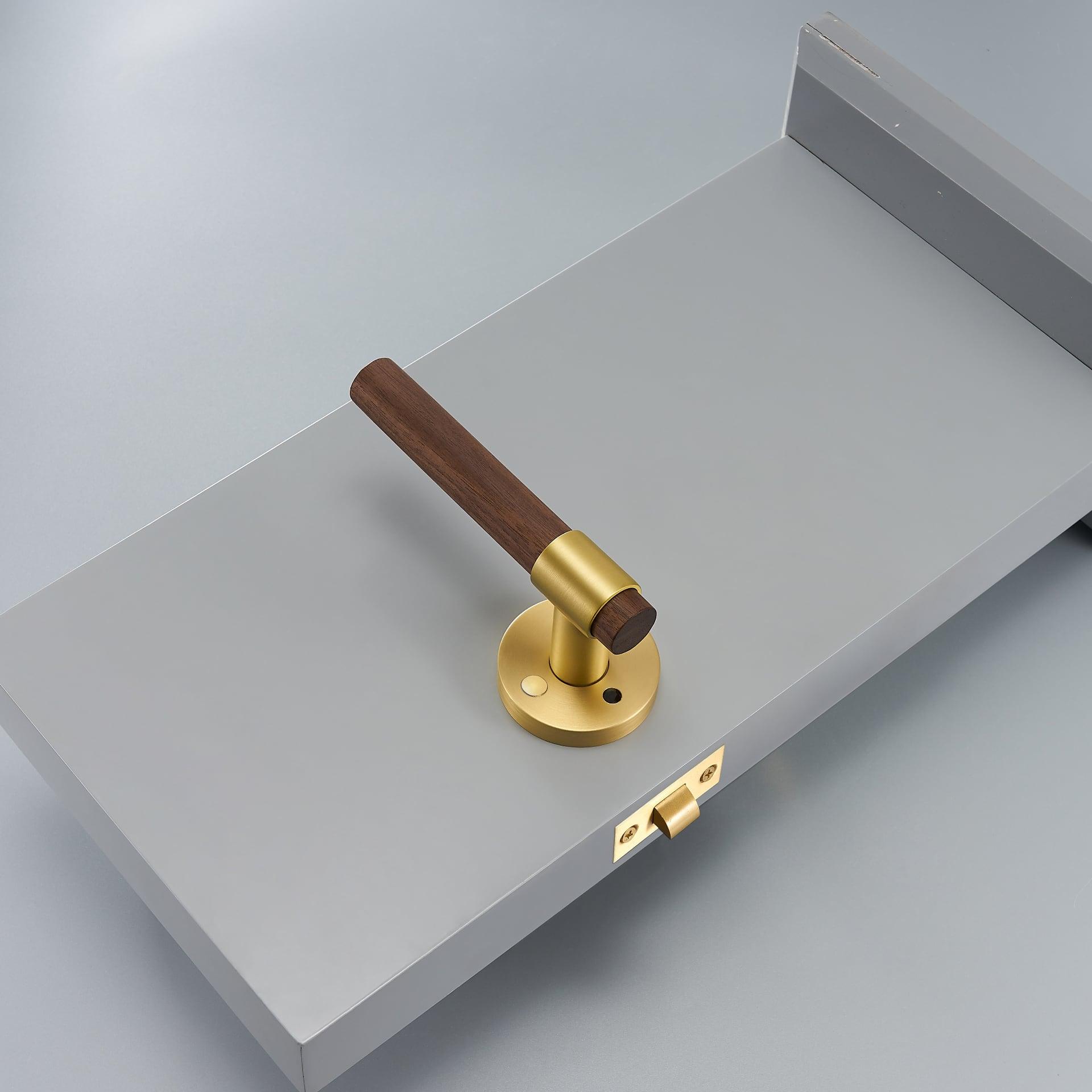 MENELAOS / SOLID BRASS & WALNUT WOOD / DOOR HANDLES - Handle Shop Couture