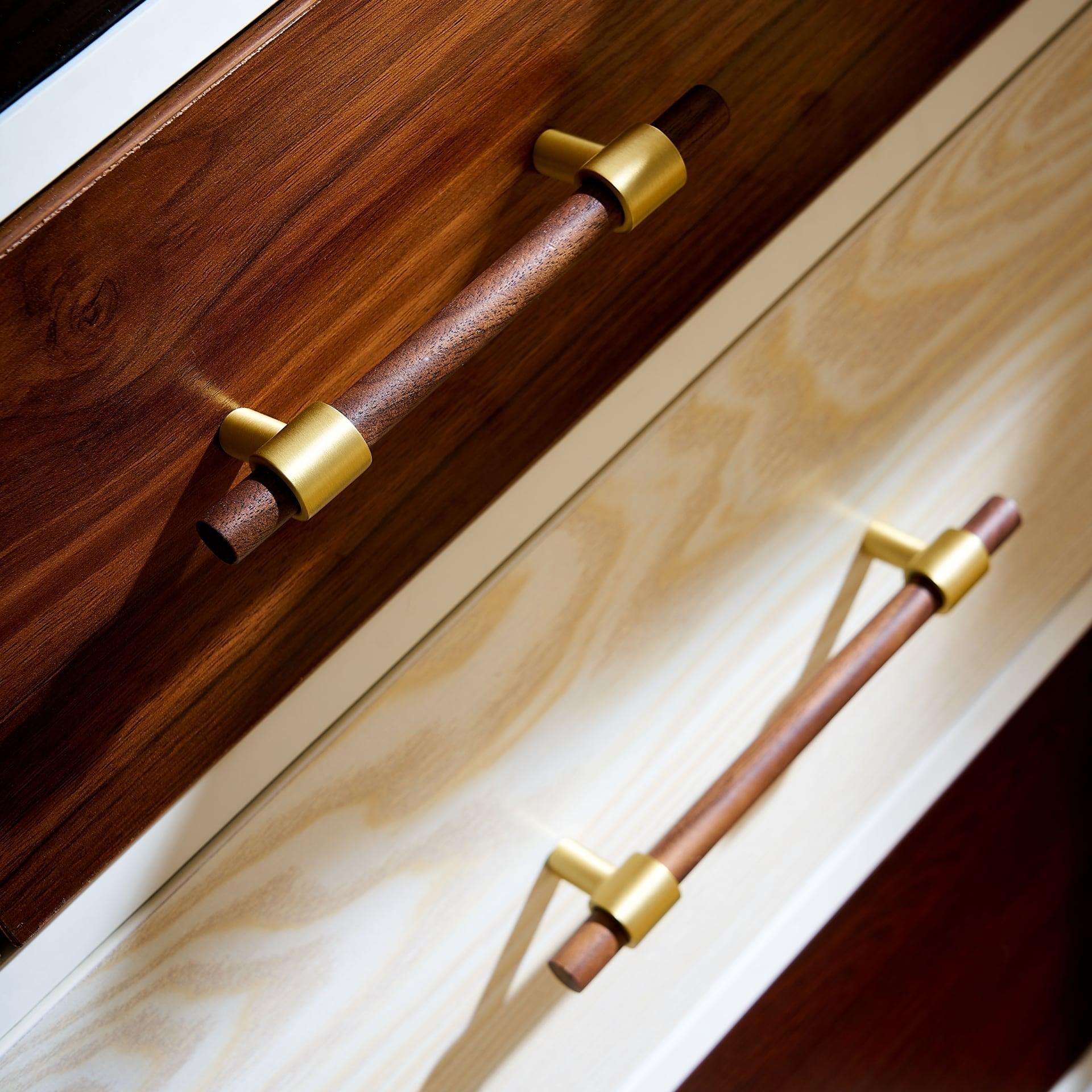 MENELAOS / Walnut & Solid Brass Handles - Handle Shop Couture