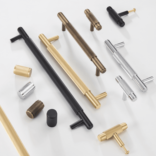 PALENCIA / SOLID BRASS HANDLES / SWIRLED KNURL - Handle Shop Couture