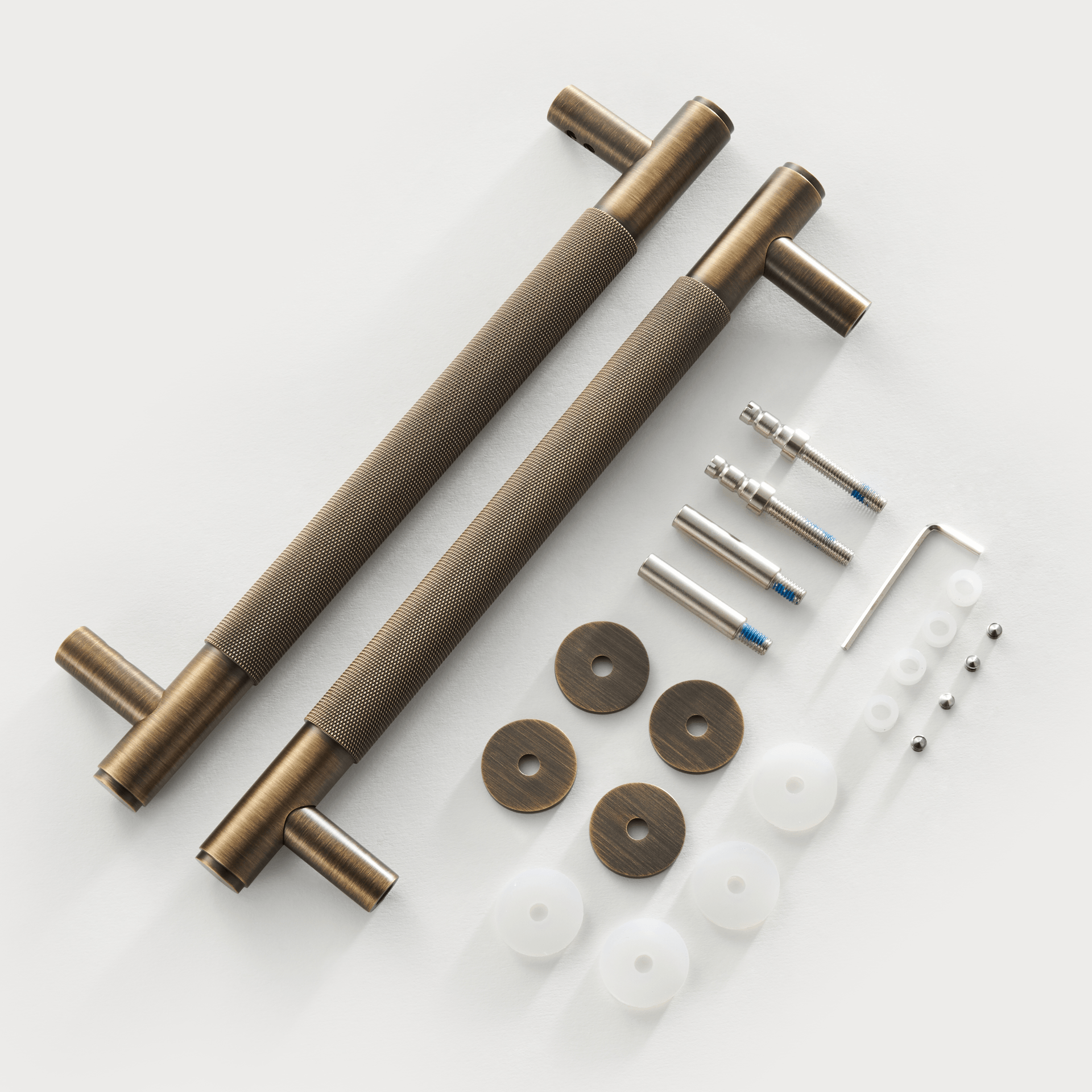 PORTA / Double-Sided Solid Brass Knurled Door Pull - Handle Shop Couture
