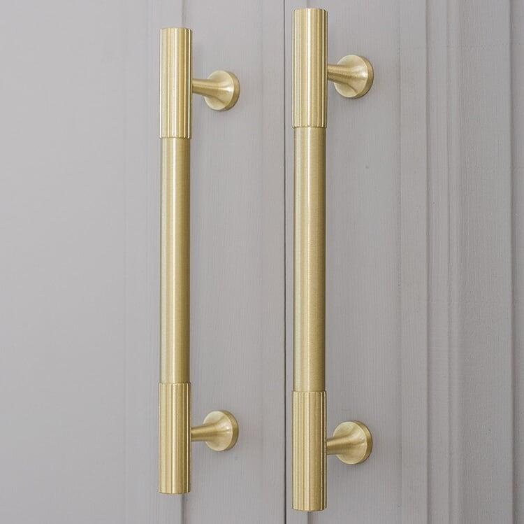 SIMI SOLID BRASS HANDLES / LINEAR KNURL - Handle Shop Couture