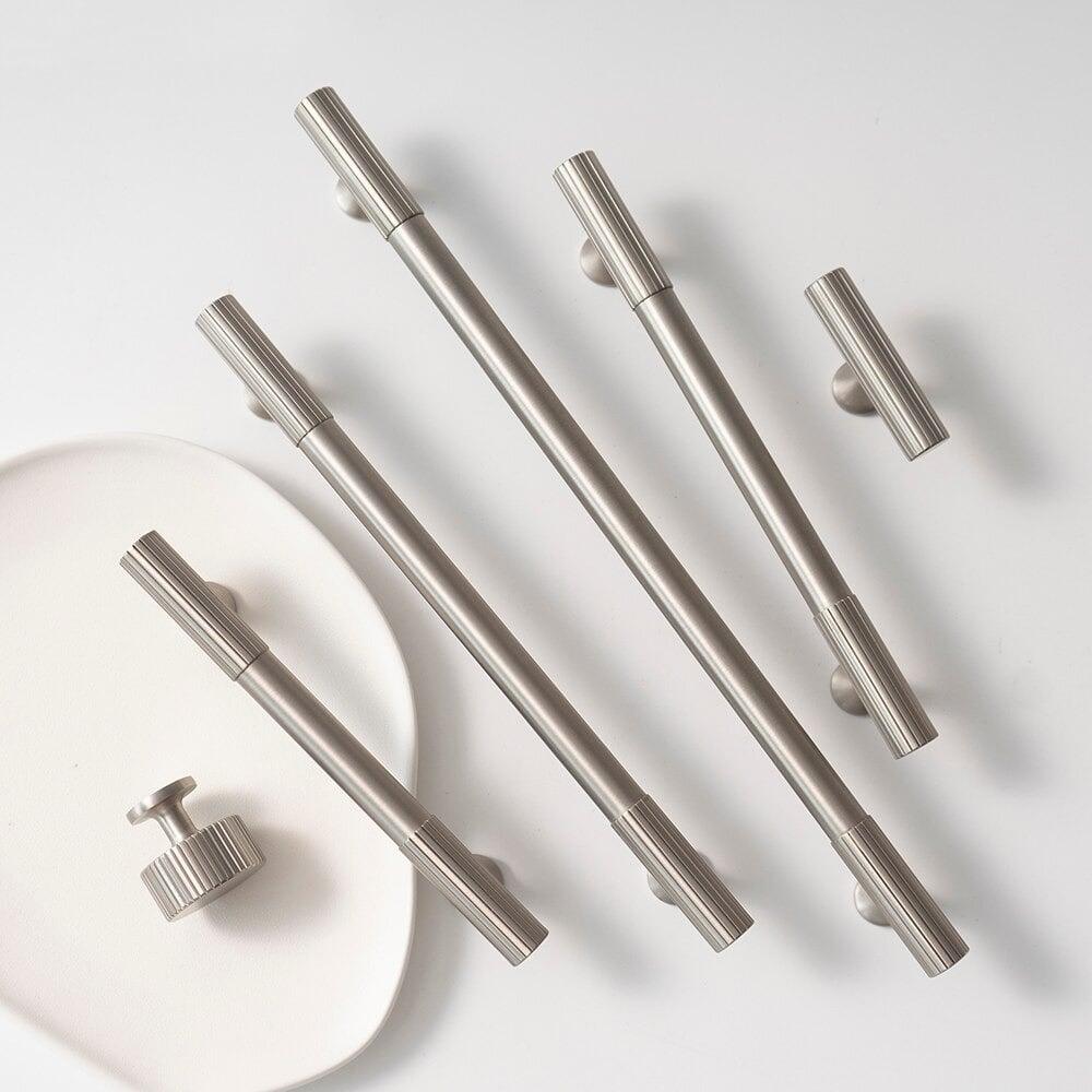 SIMI SOLID BRASS HANDLES / LINEAR KNURL - Handle Shop Couture