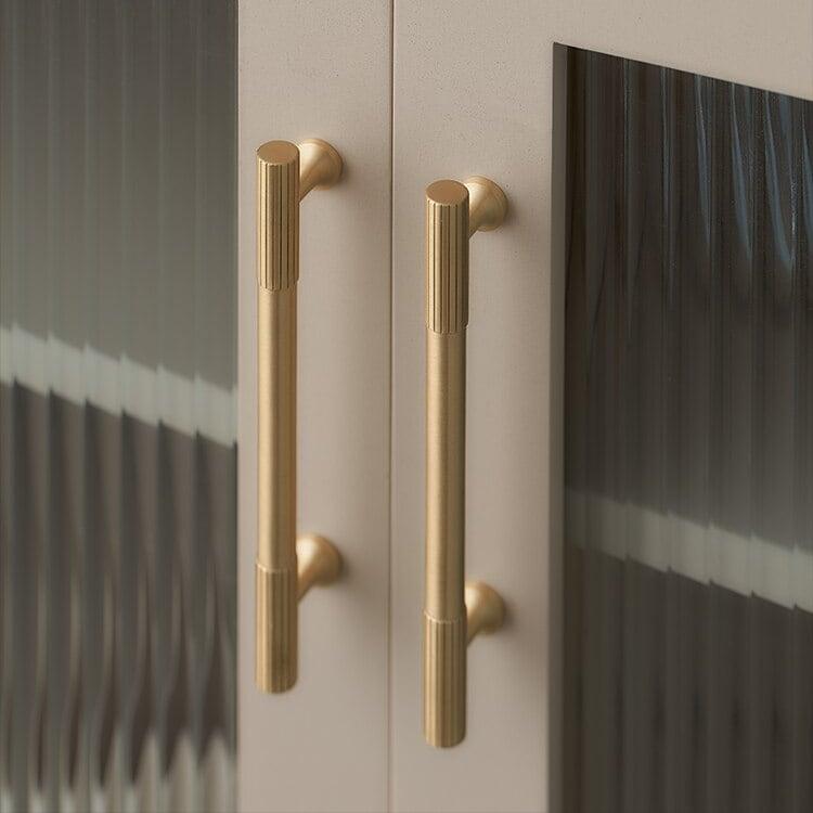 SIMI SOLID BRASS HANDLES / LINEAR KNURL - Handle Shop Couture