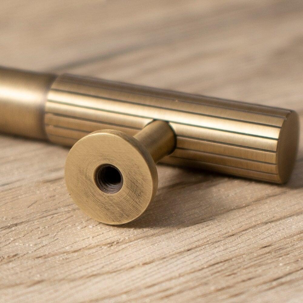 SIMI SOLID BRASS HANDLES / LINEAR KNURL - Handle Shop Couture