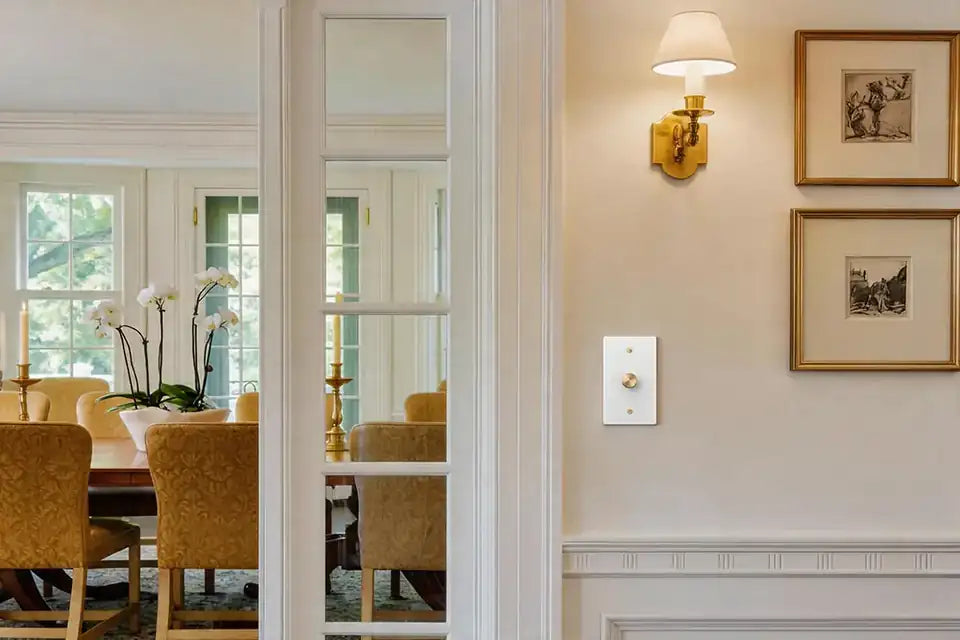 White switch plate, Regulador giratorio