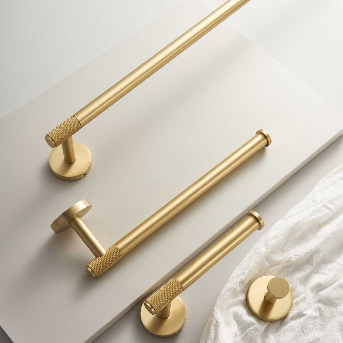 EARL Accesorios de baño de latón macizo moleteado
