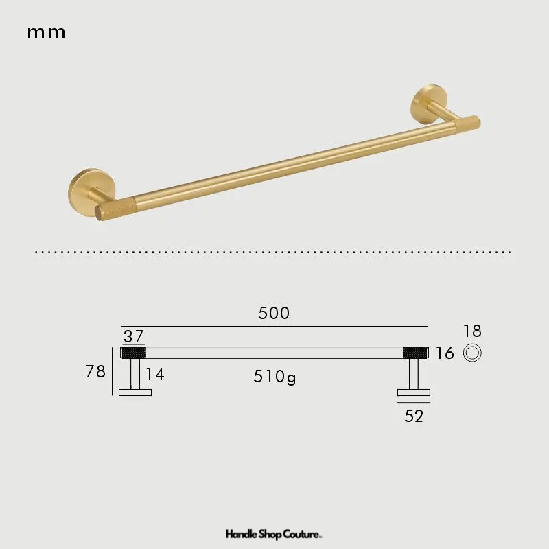 EARL Accesorios de baño de latón macizo moleteado
