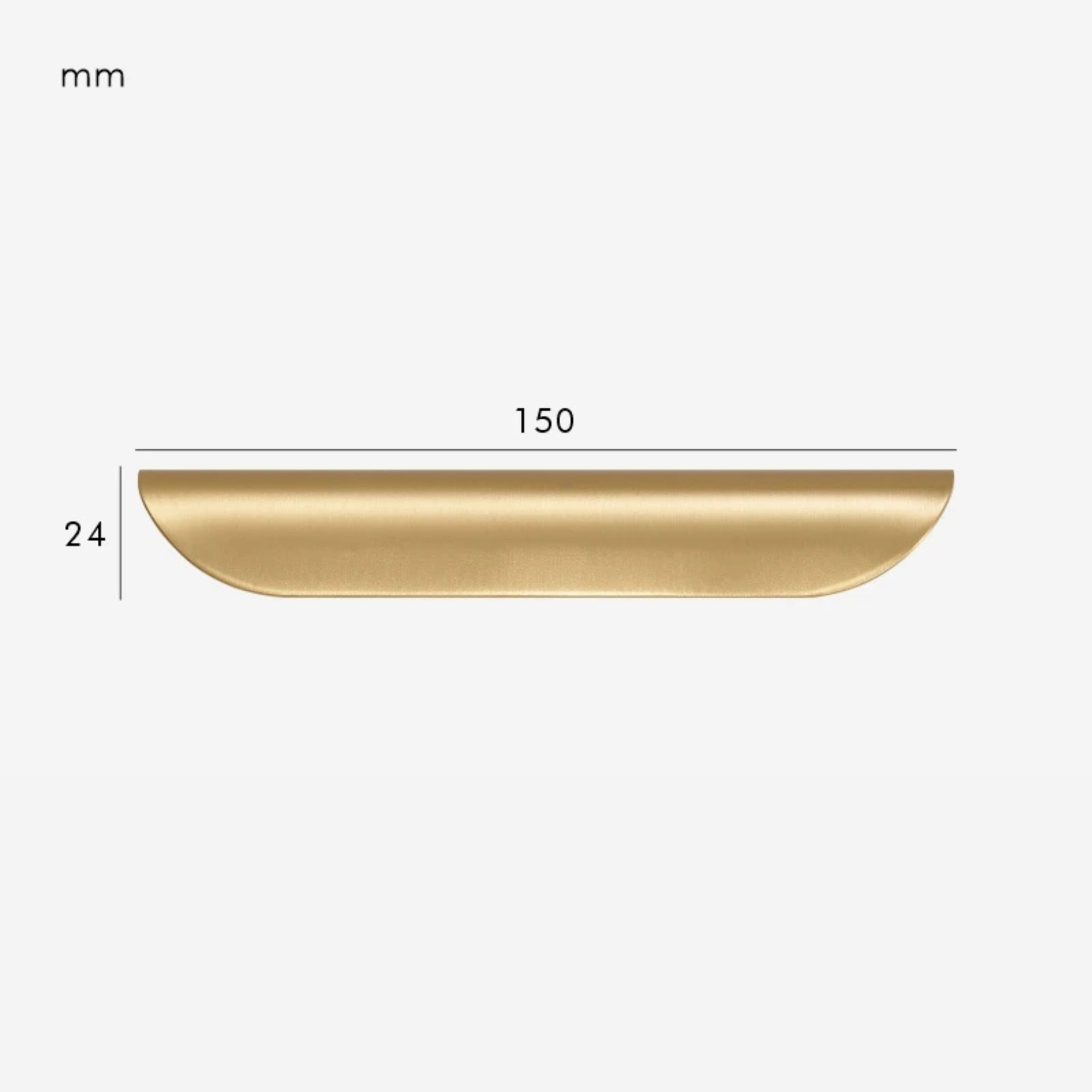 MIRTO / Curved Solid Brass Edge Pull - Handle Shop Couture