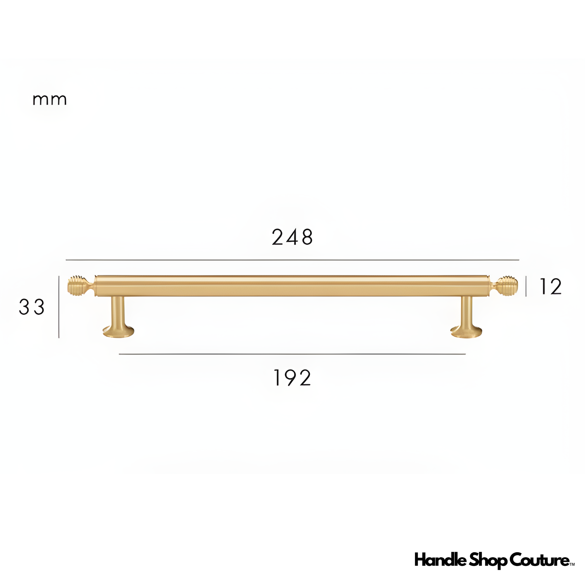 SOLID BRASS HANDLES / LINEAR KNURL - Handle Shop Couture