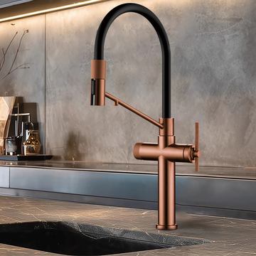 VIGO Knurled Lever Swivel Kitchen Filter Faucet