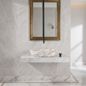 OLAYA Ceiling Mounted Knurled Bathroom Faucet