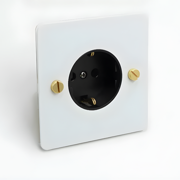 KOST / White Brass Power Outlet (1-Gang)